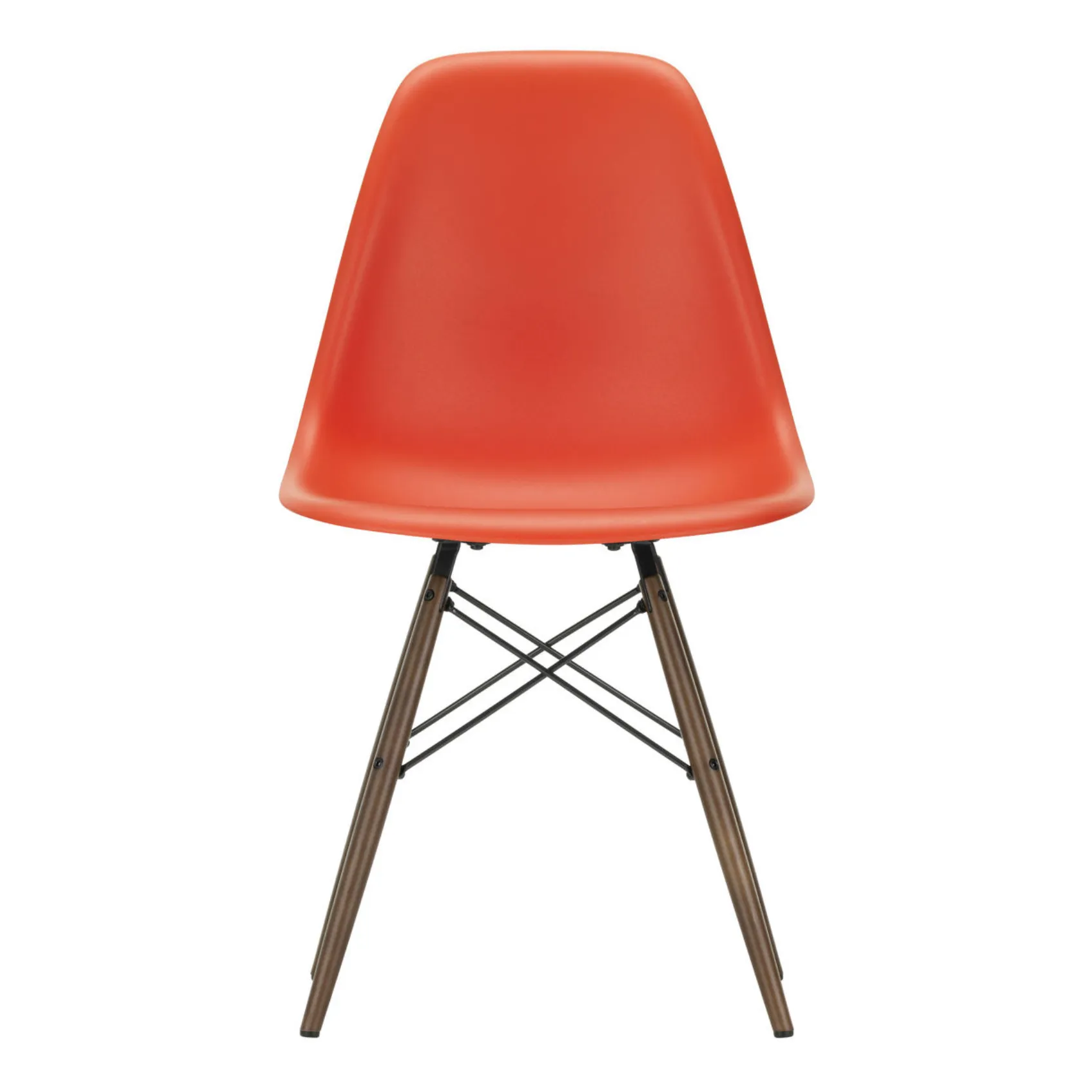 Vitra Rouge Coquelicot Dsw Plastic Chair - Maple Base - Charles & Ray Eames