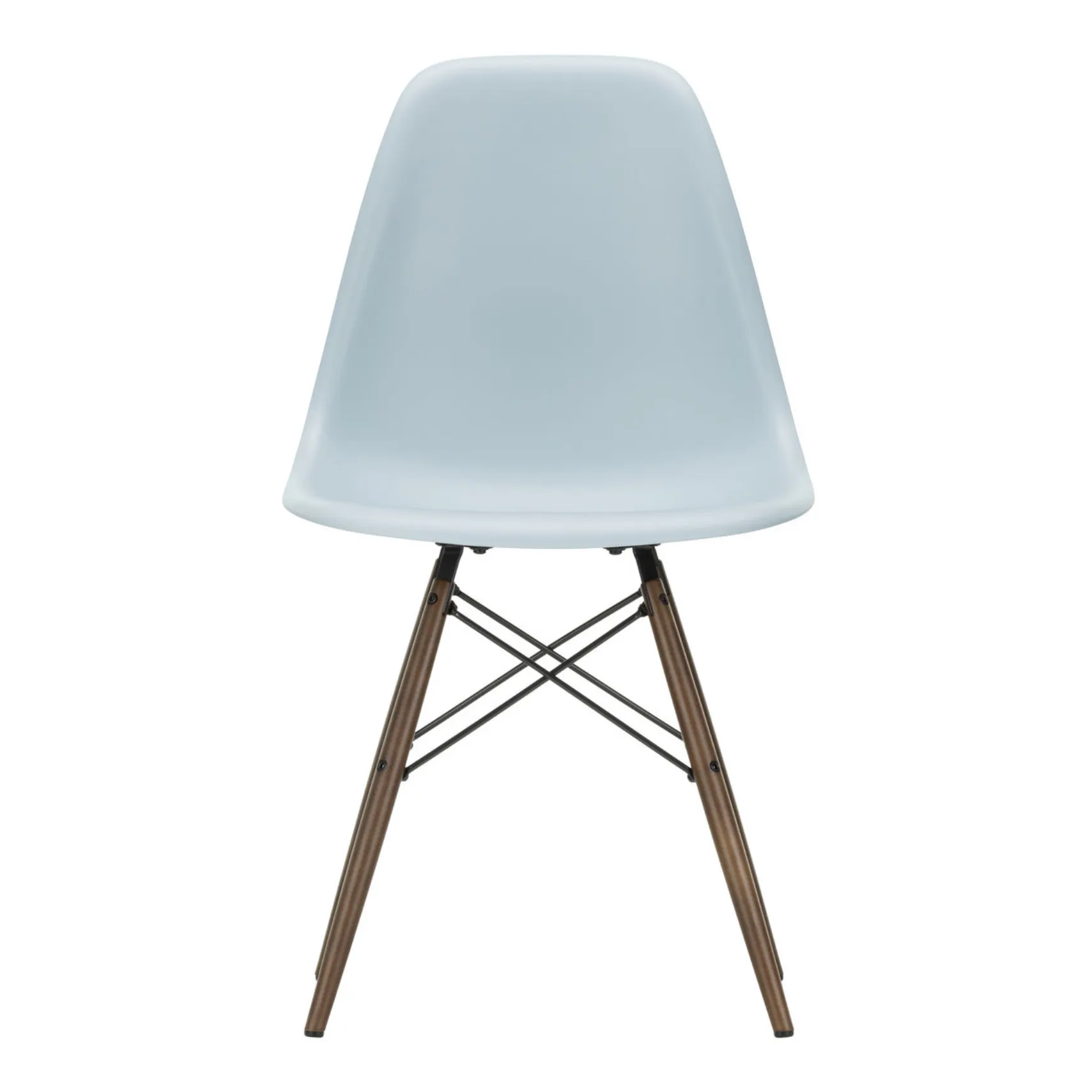 Vitra Bluish Grey Dsw Plastic Chair - Maple Base - Charles & Ray Eames