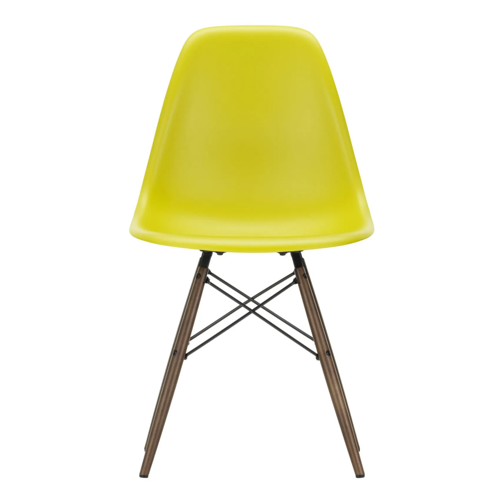 Vitra Mustard Dsw Plastic Chair - Maple Base - Charles & Ray Eames