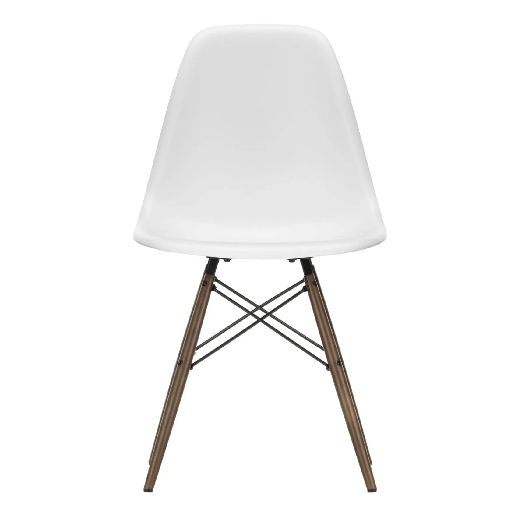 Vitra White Dsw Plastic Chair - Maple Base - Charles & Ray Eames