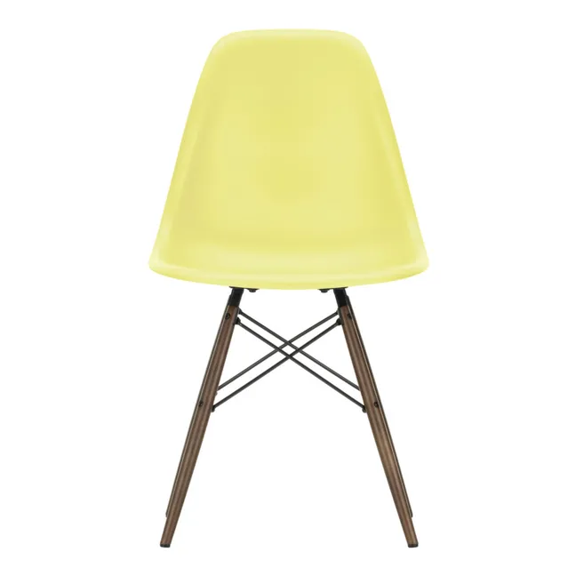 DSW plastic chair - maple base - Charles &amp; Ray Eames | Lemon yellow