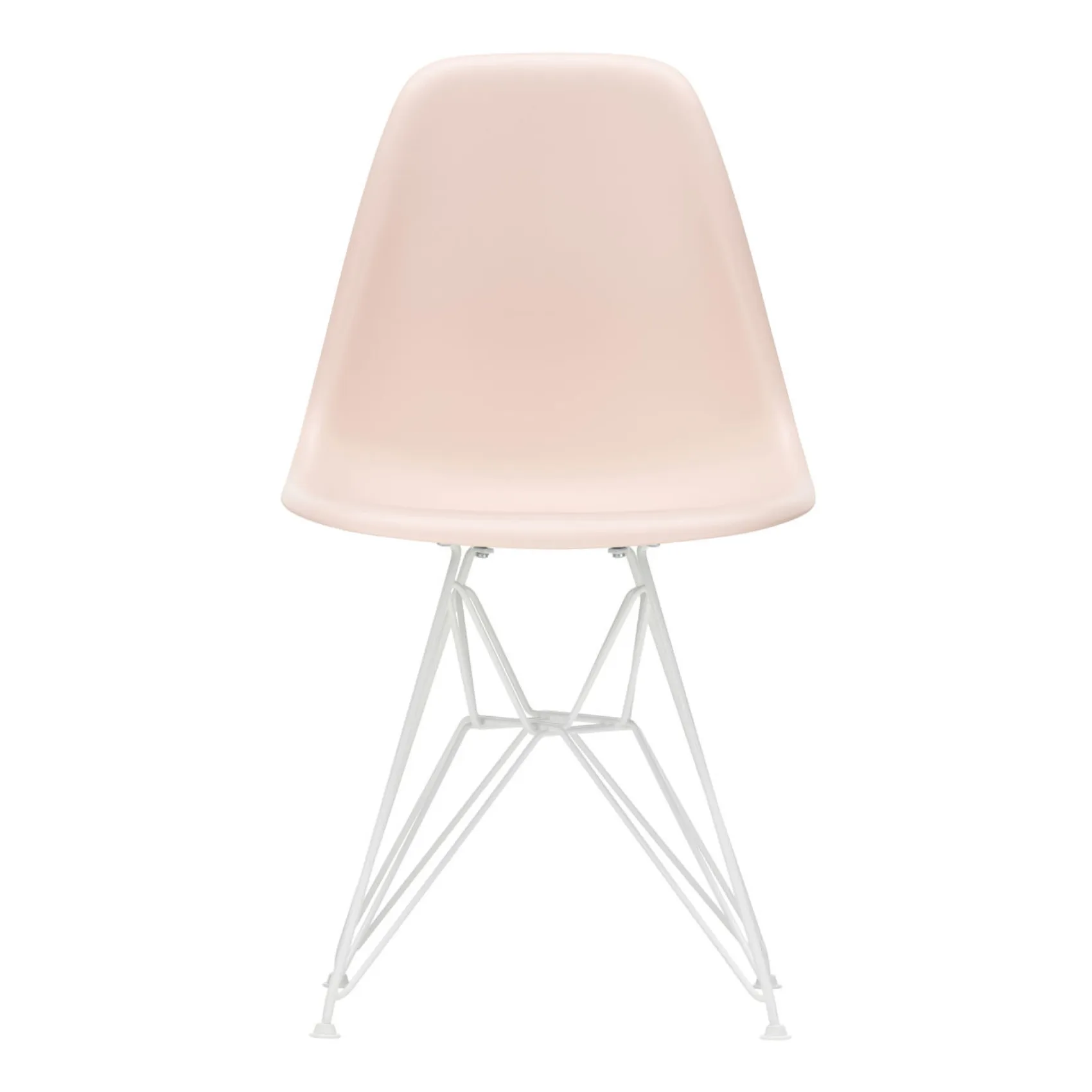 Vitra Soft Pink Dsr Plastic Chair - White Epoxy Frame - Charles & Ray Eames