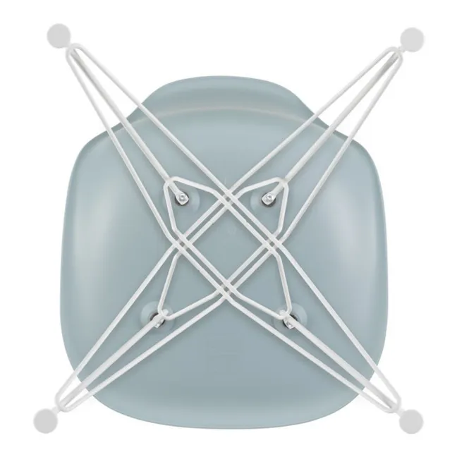 DSR Sedia in plastica - base epossidica bianca - Charles &amp; Ray Eames | Grigio azzurro