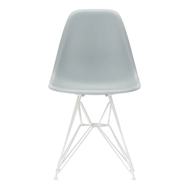 Chaise DSR Plastic - piètement blanc epoxy - Charles & Ray Eames | Gris clair