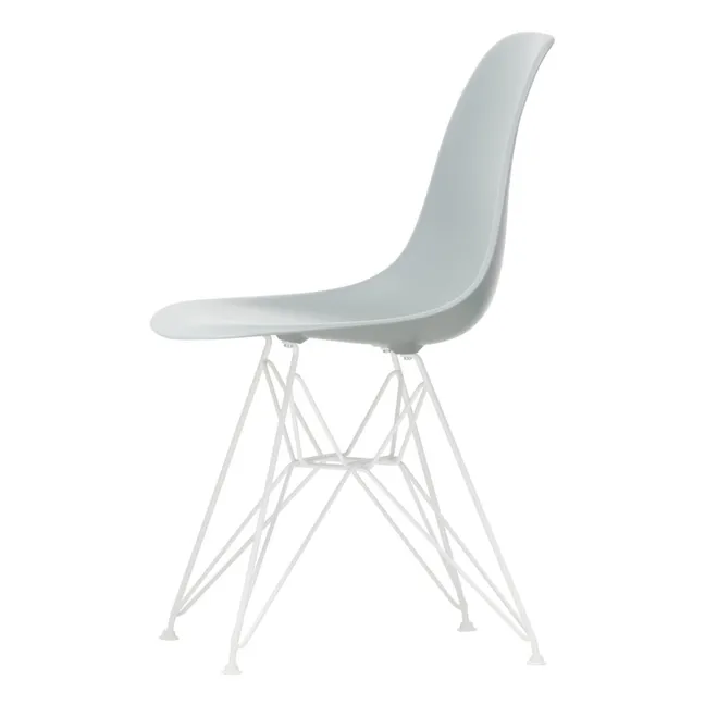 Chaise DSR Plastic - piètement blanc epoxy - Charles & Ray Eames | Gris clair