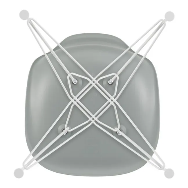 Chaise DSR Plastic - piètement blanc epoxy - Charles & Ray Eames | Gris clair
