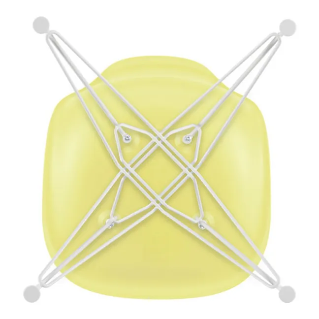 DSR Sedia in plastica - base epossidica bianca - Charles &amp; Ray Eames | Giallo limone