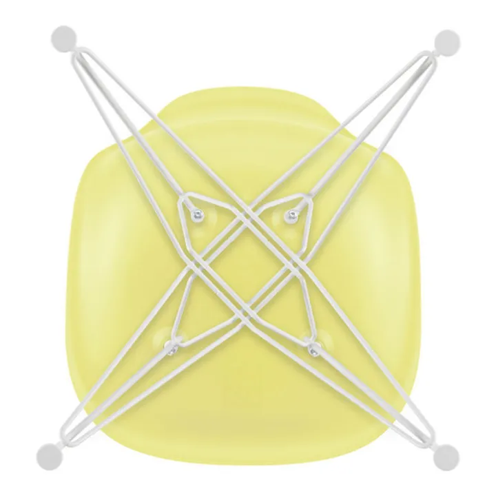 Chaise DSR Plastic - piètement blanc epoxy - Charles & Ray Eames | Jaune citron- Image produit n°5