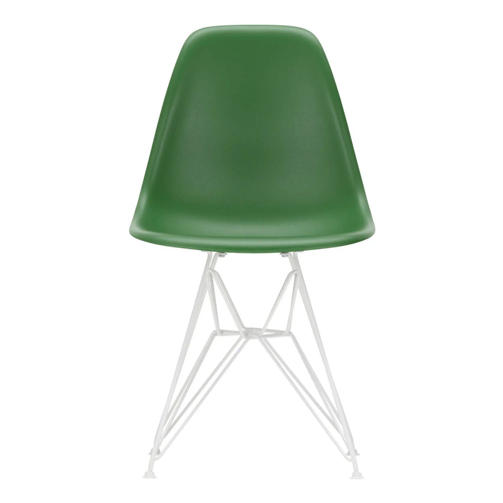 Vitra Emerald Green Dsr Plastic Chair - White Epoxy Frame - Charles & Ray Eames