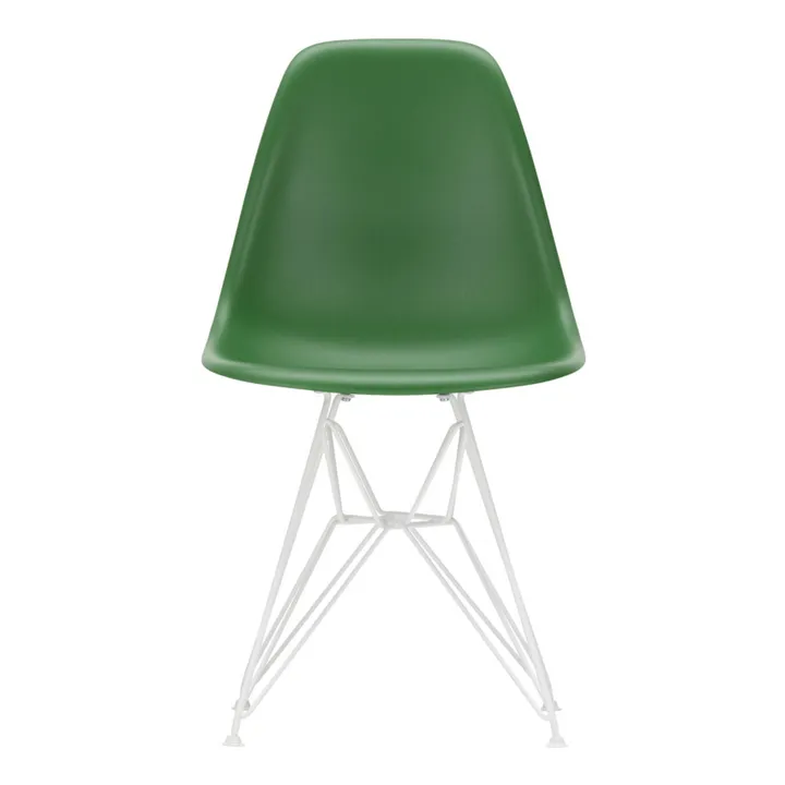 Silla de plástico DSR - base de epoxi blanco - Charles &amp; Ray Eames | Verde esmeralda- Imagen del producto n°0
