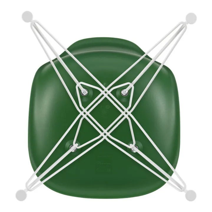 Silla de plástico DSR - base de epoxi blanco - Charles &amp; Ray Eames | Verde esmeralda- Imagen del producto n°4