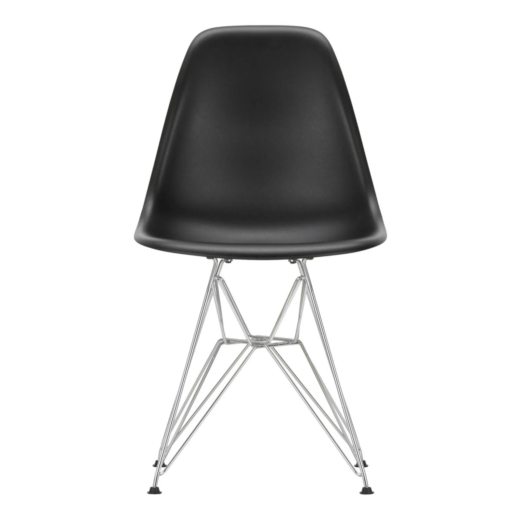 Vitra Black Dsr Plastic Chair - Chrome Frame - Charles & Ray Eames