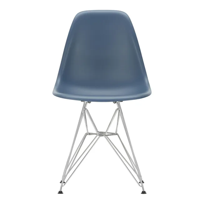 Chaise DSR Plastic - piètement Chromé - Charles & Ray Eames | Bleu de mer