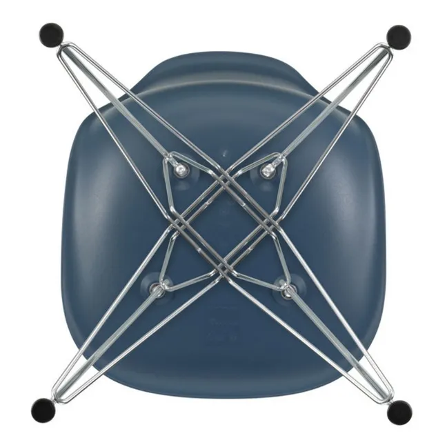 Chaise DSR Plastic - piètement Chromé - Charles & Ray Eames | Bleu de mer