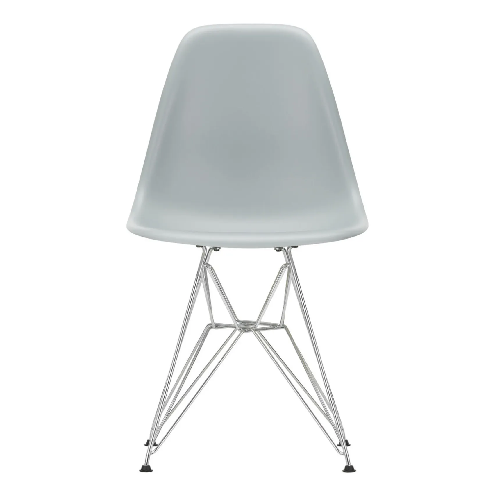 Vitra Light Grey Dsr Plastic Chair - Chrome Frame - Charles & Ray Eames