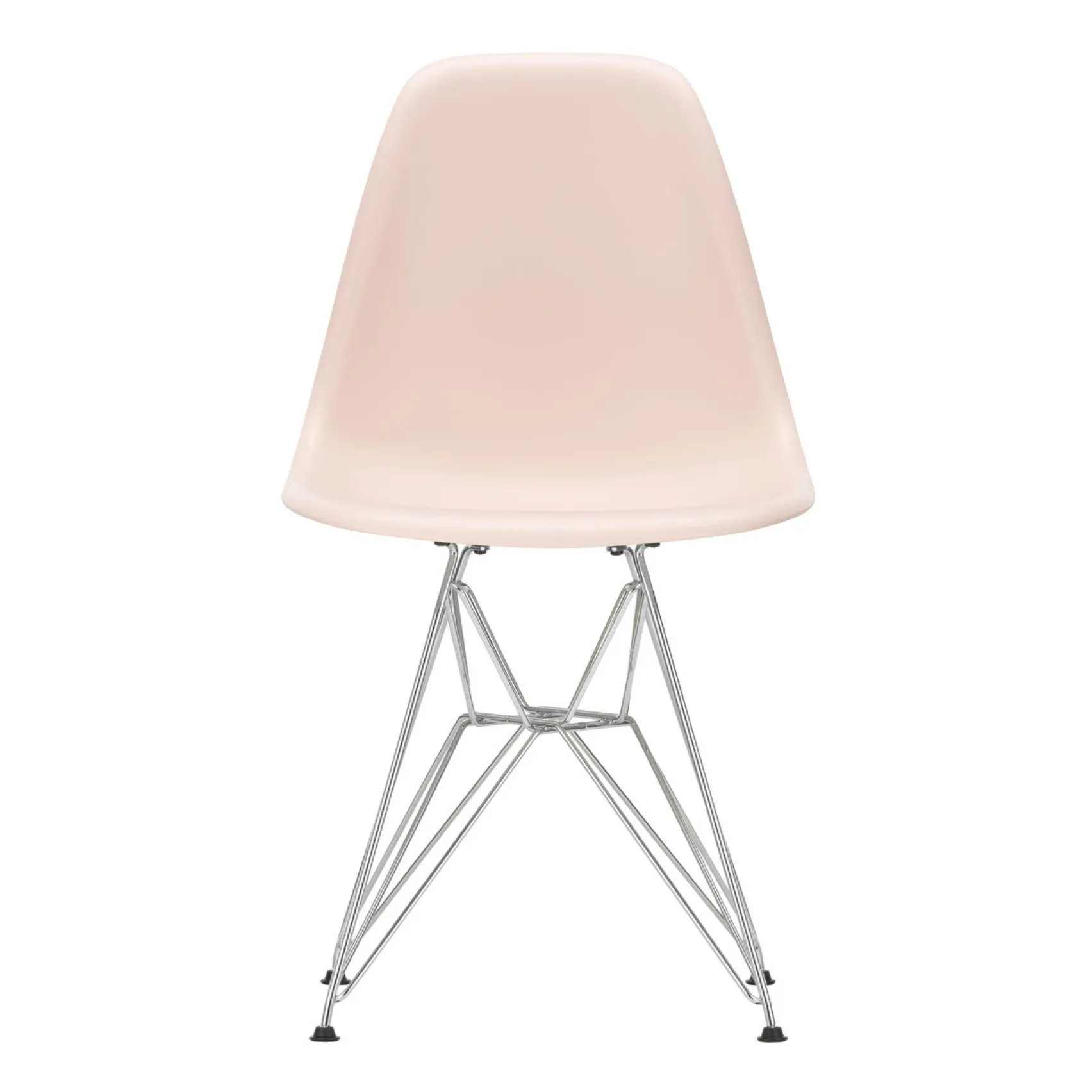 Vitra Soft Pink Dsr Plastic Chair - Chrome Frame - Charles & Ray Eames