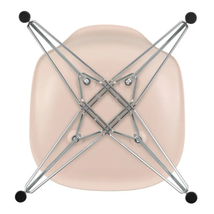 Chaise DSR Plastic - piètement Chromé - Charles & Ray Eames | Rose tendre- Image produit n°3