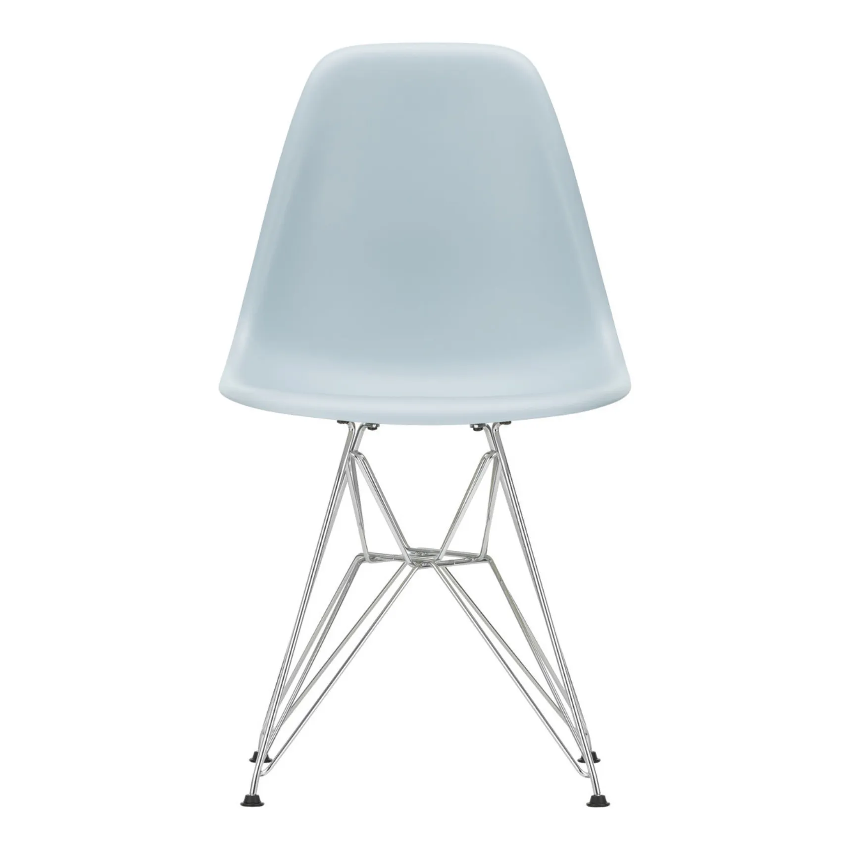 Vitra Bluish Grey Dsr Plastic Chair - Chrome Frame - Charles & Ray Eames