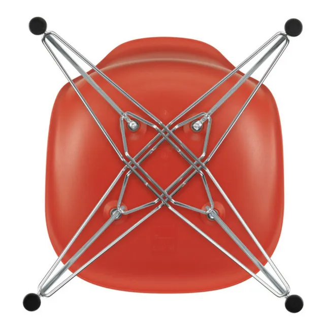 Silla de plástico DSR - Base cromada - Charles &amp; Ray Eames | Rouge coquelicot