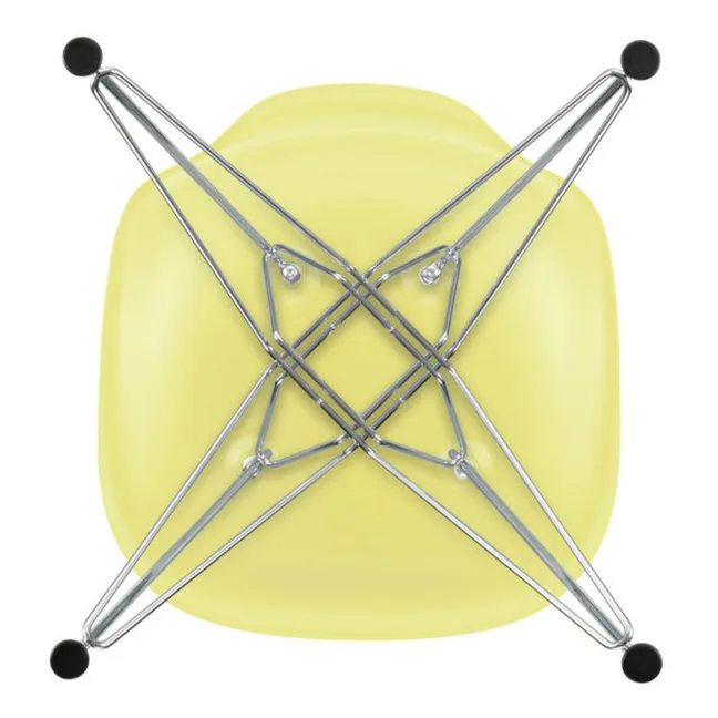 DSR Sedia in plastica - Base cromata - Charles &amp; Ray Eames | Giallo limone