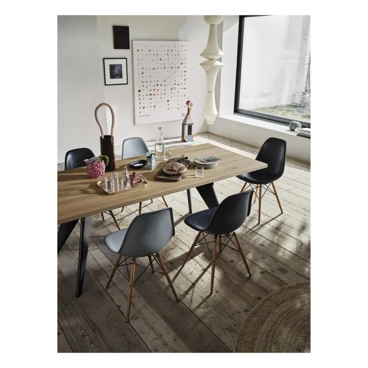 Silla de plástico DSW - base de arce - Charles &amp; Ray Eames | Negro- Imagen del producto n°1