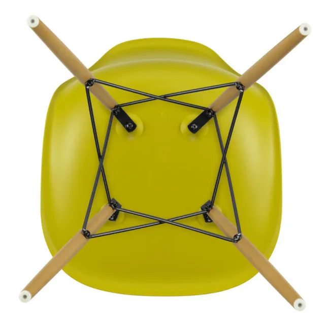 Sedia in plastica DSW - base in acero - Charles &amp; Ray Eames | Giallo senape