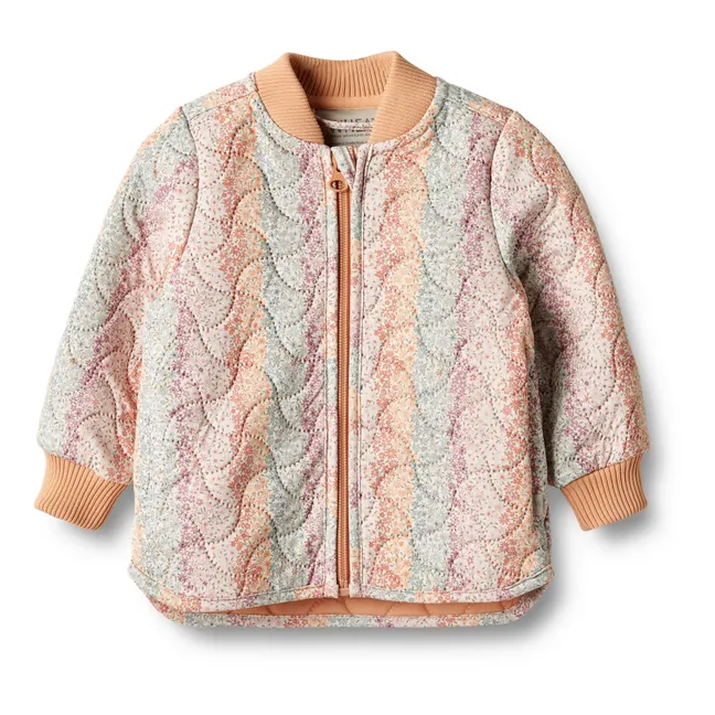 Loui Fleur Recycled Fibre Quilted Baby Jacket | Orange
