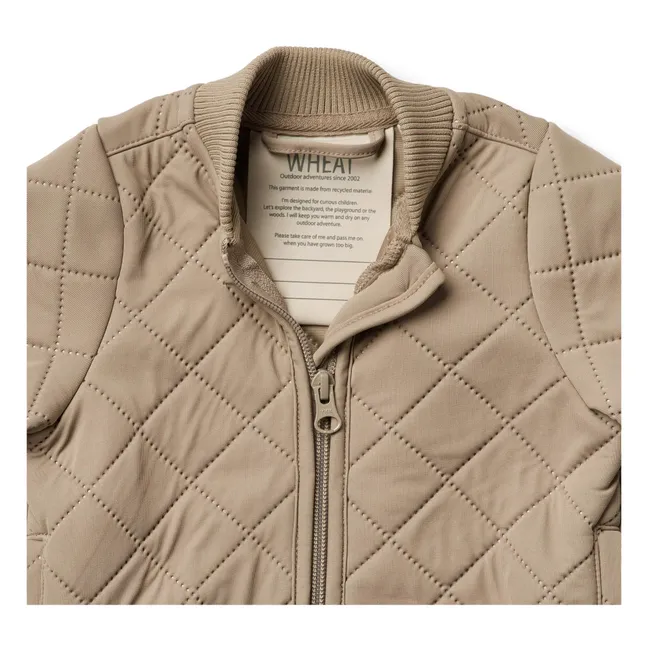 Loui Recycled Fibre Quilted Baby Jacket | Beige
