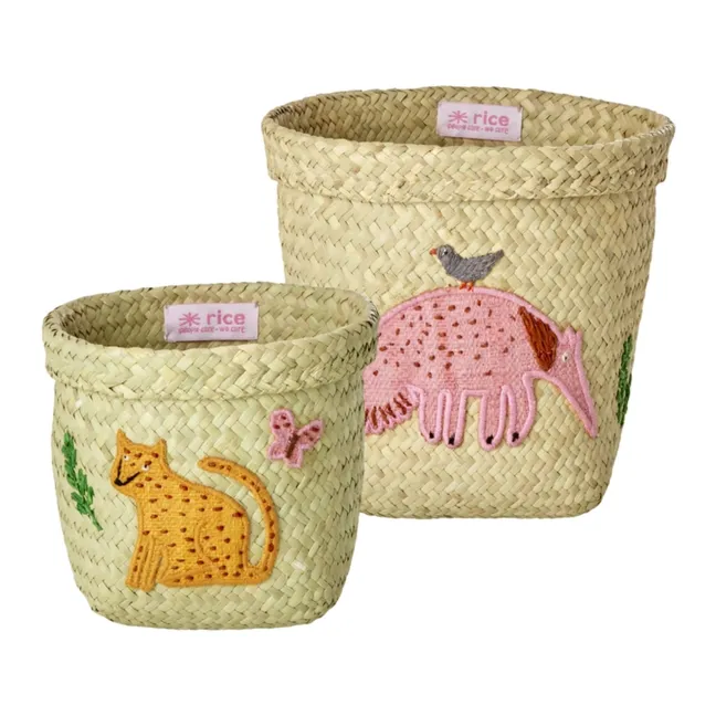 Animal storage baskets - Set of 2 | Orange