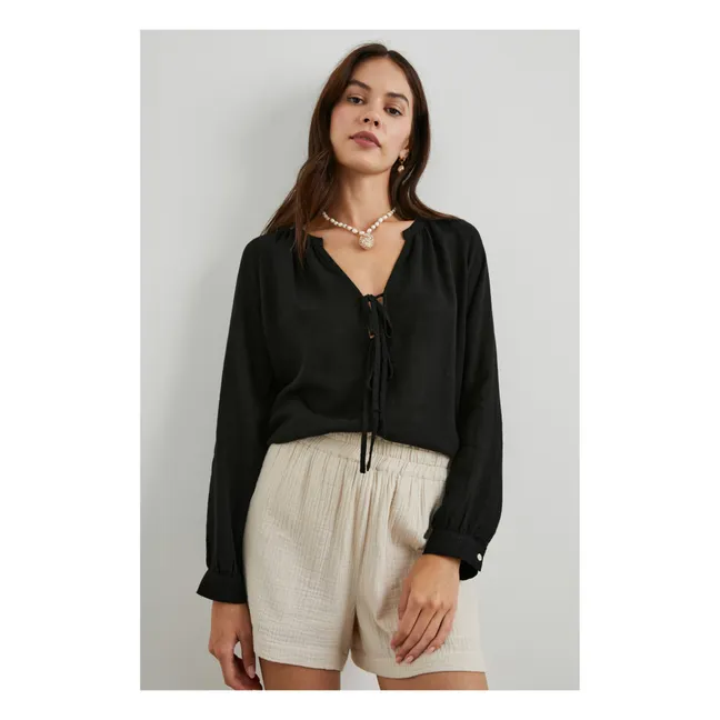 Brielle Linen blouse | Black