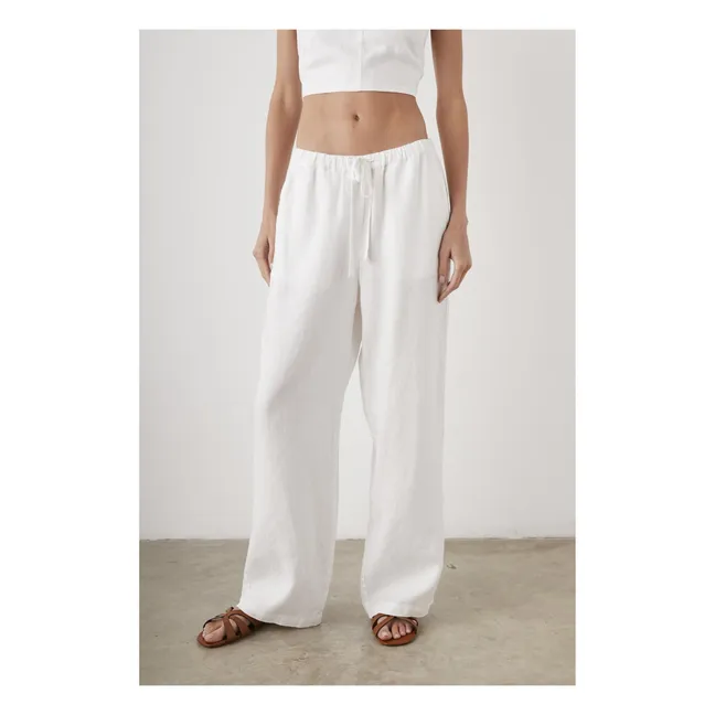 Pantaloni in lino Emmie | Bianco