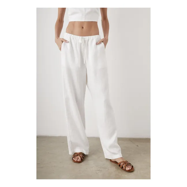 Pantaloni in lino Emmie | Bianco