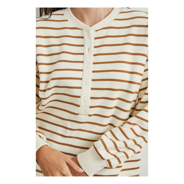 Sweatshirt Joan Streifen | Kamelbraun