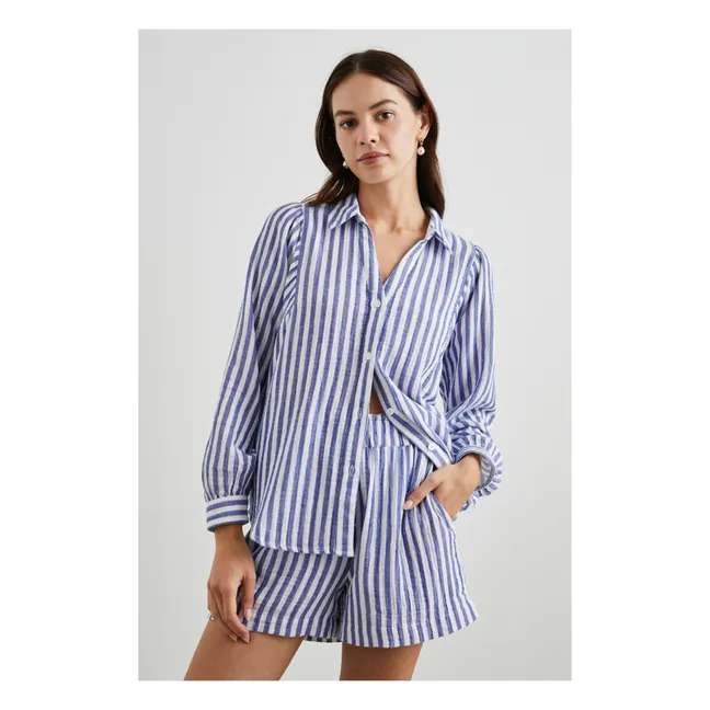 Lo Stripes Organic Cotton Shirt | Blue