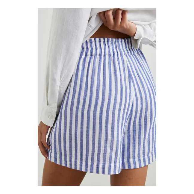 Leighton Shorts Stripes Algodón orgánico | Azul