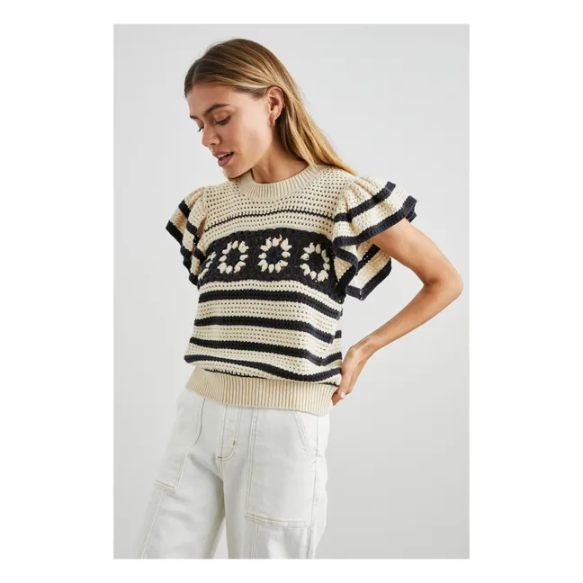 Penelope Crochet Sleeveless Sweater | Beige