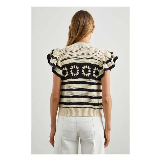 Penelope Crochet Sleeveless Sweater | Beige