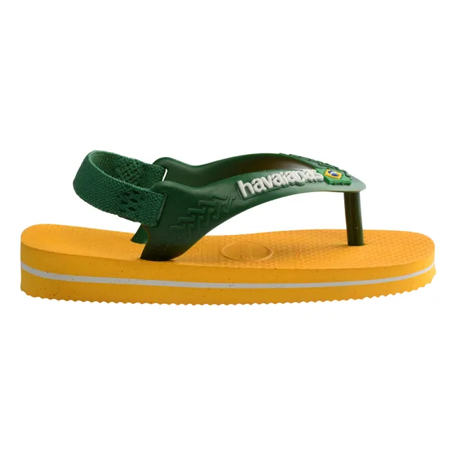 Chanclas Baby Brasil Logo | Amarillo