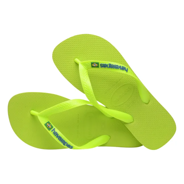 Brasil Logo Neon flip-flops | Green