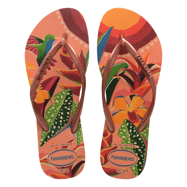 Slim Tropical flip-flops | Orange