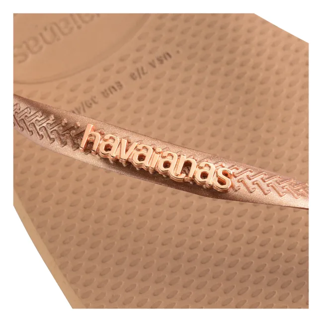 Square Logo Metallic flip-flops | Pink