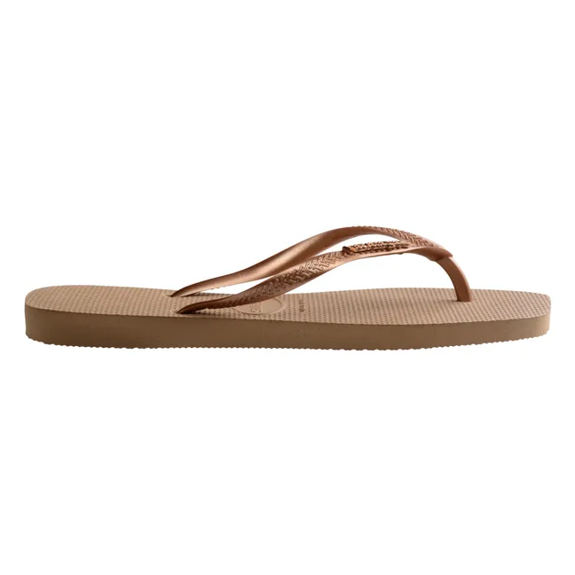 Square Logo Metallic flip-flops | Pink
