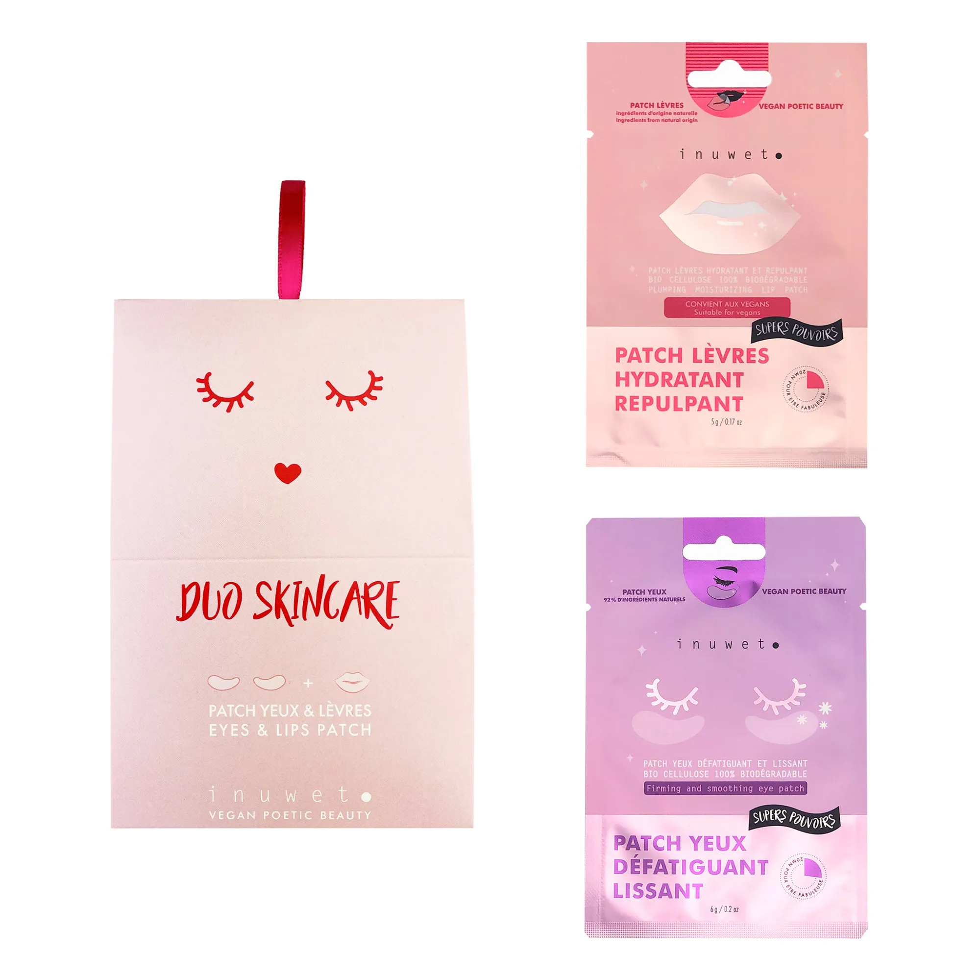 Inuwet Untinted Duo Skincare Patches For Eyes And Lips