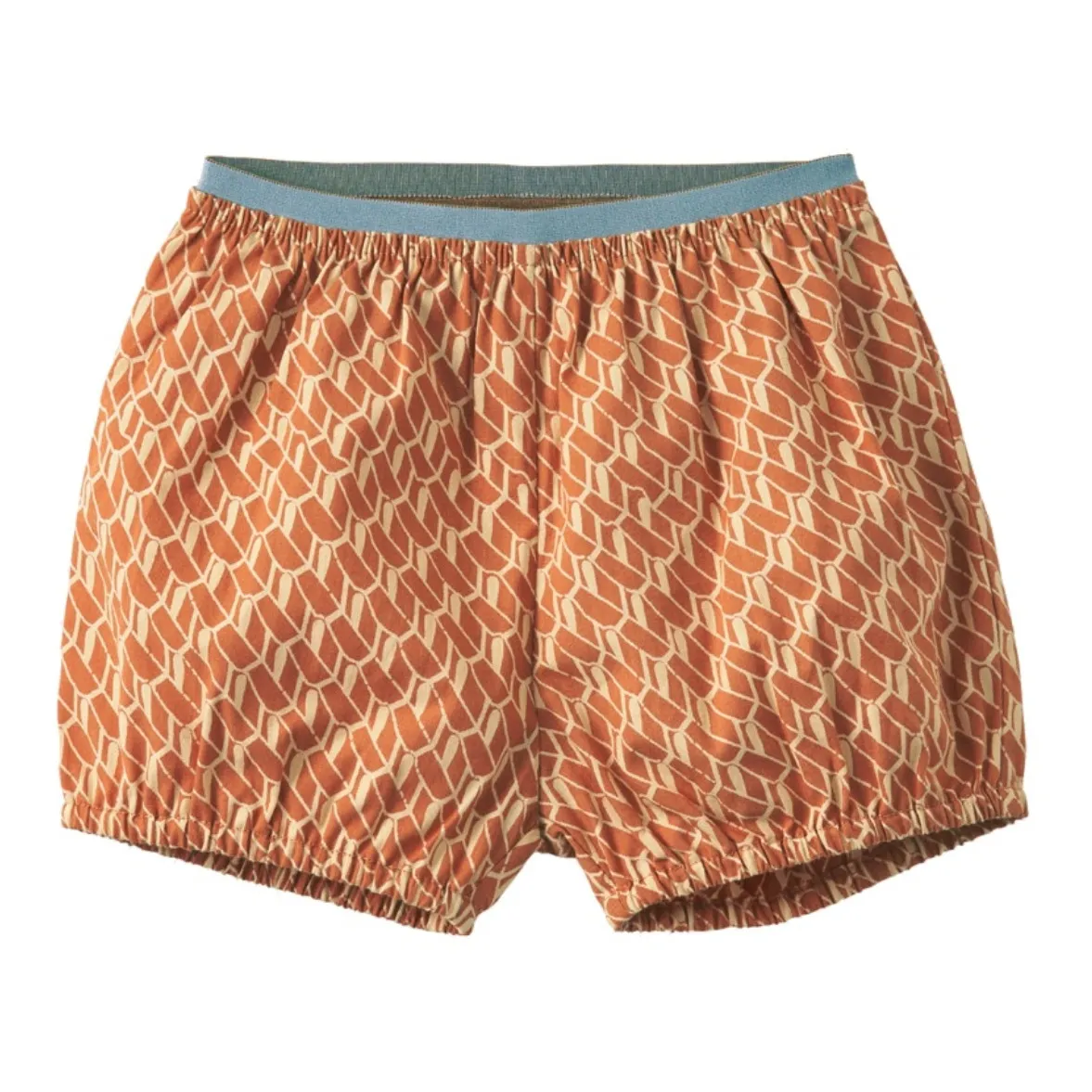 Caramel Apricot Oleander Cotton Poplin Shorts