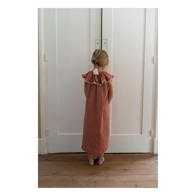 Nachtkleid Aline Bio-Baumwolle | Terracotta