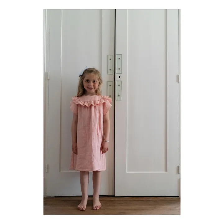 Robe de Nuit Mar Plumetis | Rose pêche- Image produit n°1