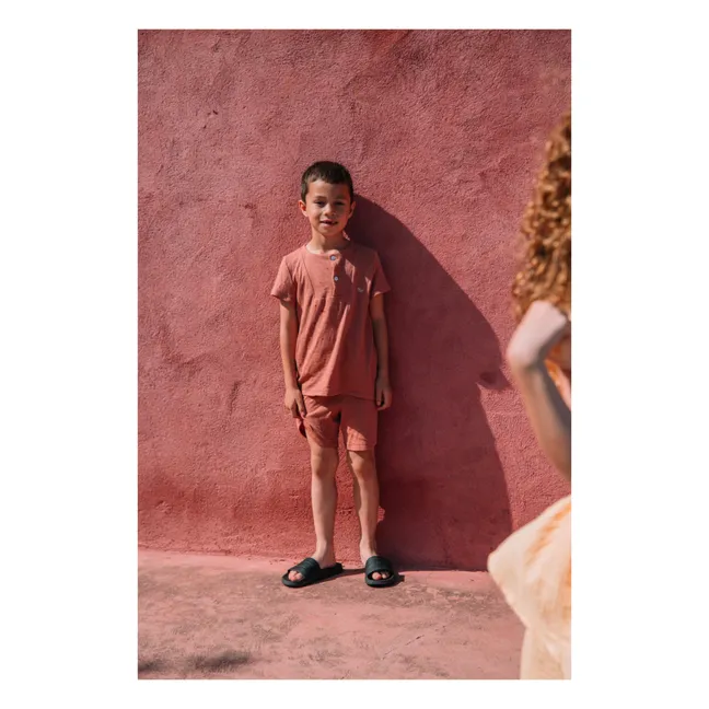 Sonio Pyjashort aus Bio-Baumwolle | Terracotta