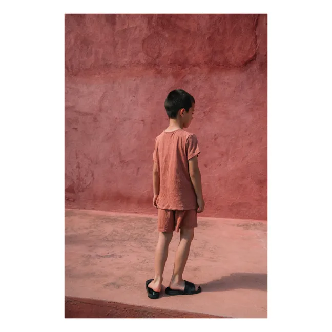 Sonio Pyjashort aus Bio-Baumwolle | Terracotta