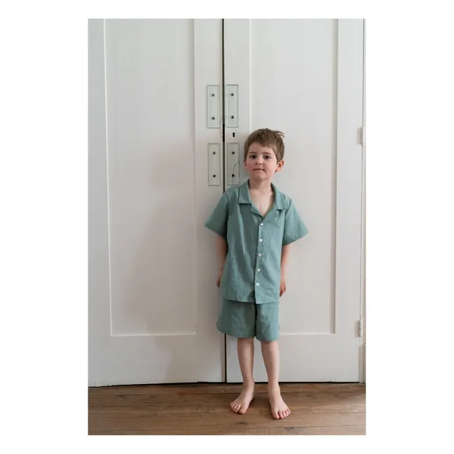 Pijama corto de algodón ecológico | Verde