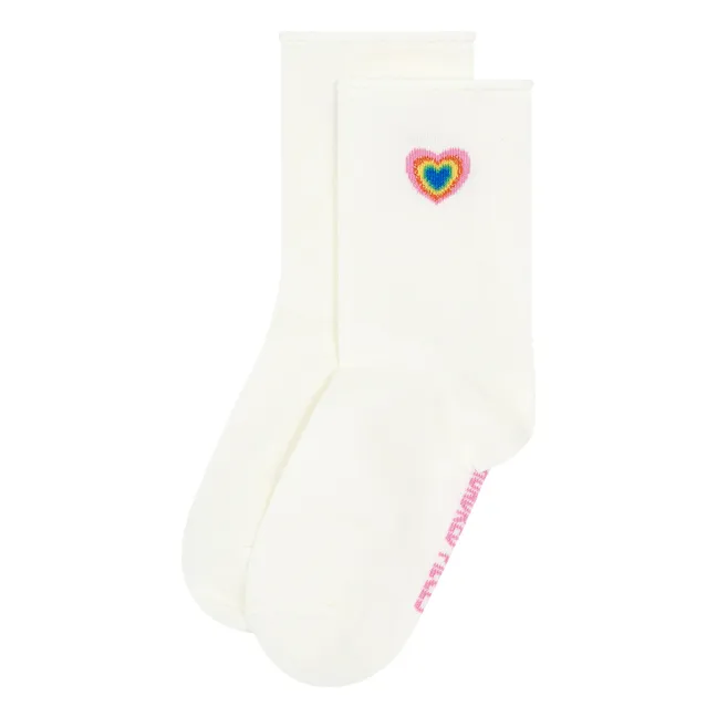 CHAUSSETTES COSY HEARTS | Blanc